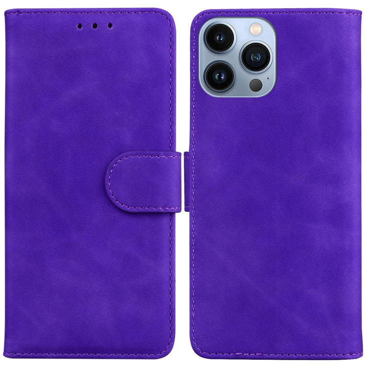 Skin Feel Pure Color Flip Leather Phone Case, For iPhone 14 Pro Max