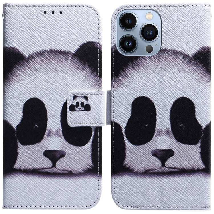 Coloured Drawing Flip Leather Phone Case, For iPhone 14 Pro Max