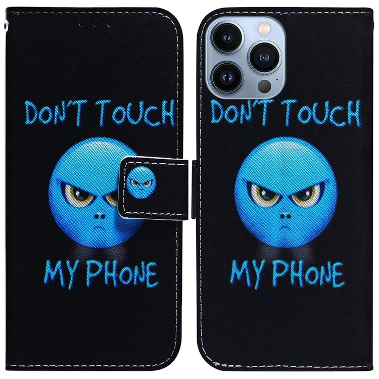 Coloured Drawing Flip Leather Phone Case, For iPhone 14 Pro Max