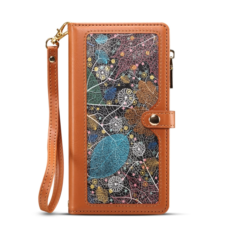 ESEBLE Star Series Lanyard Zipper Wallet RFID Leather Case, For iPhone 15