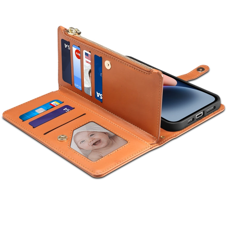 ESEBLE Star Series Lanyard Zipper Wallet RFID Leather Case, For iPhone 15