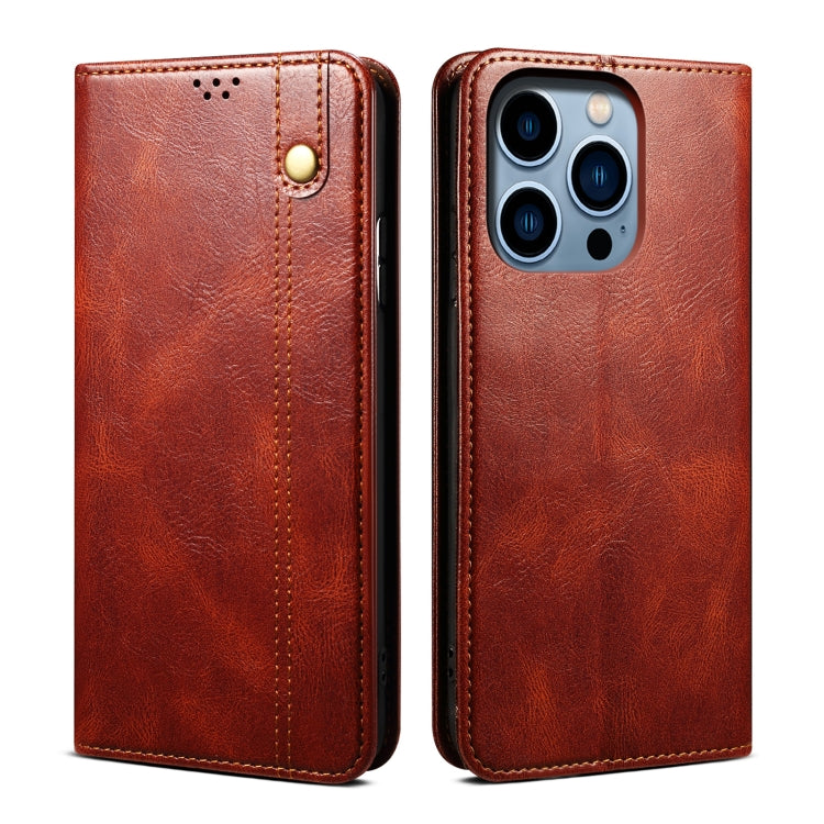 Oil Wax Crazy Horse Texture Leather Phone Case, Series 1