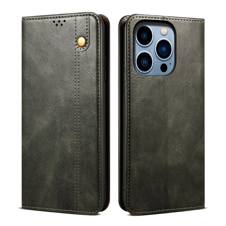 Oil Wax Crazy Horse Texture Leather Phone Case, Series 1