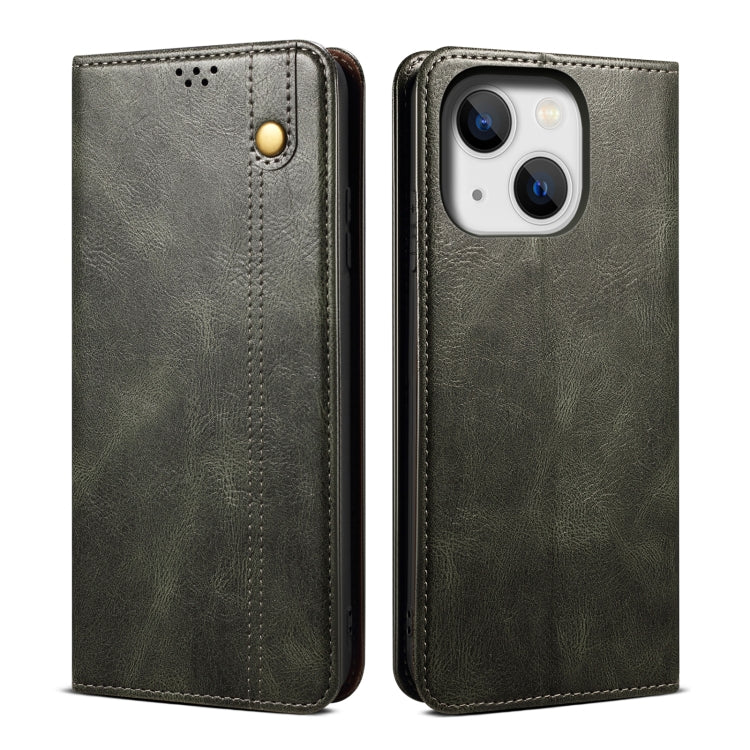 Oil Wax Crazy Horse Texture Leather Phone Case, Series 1