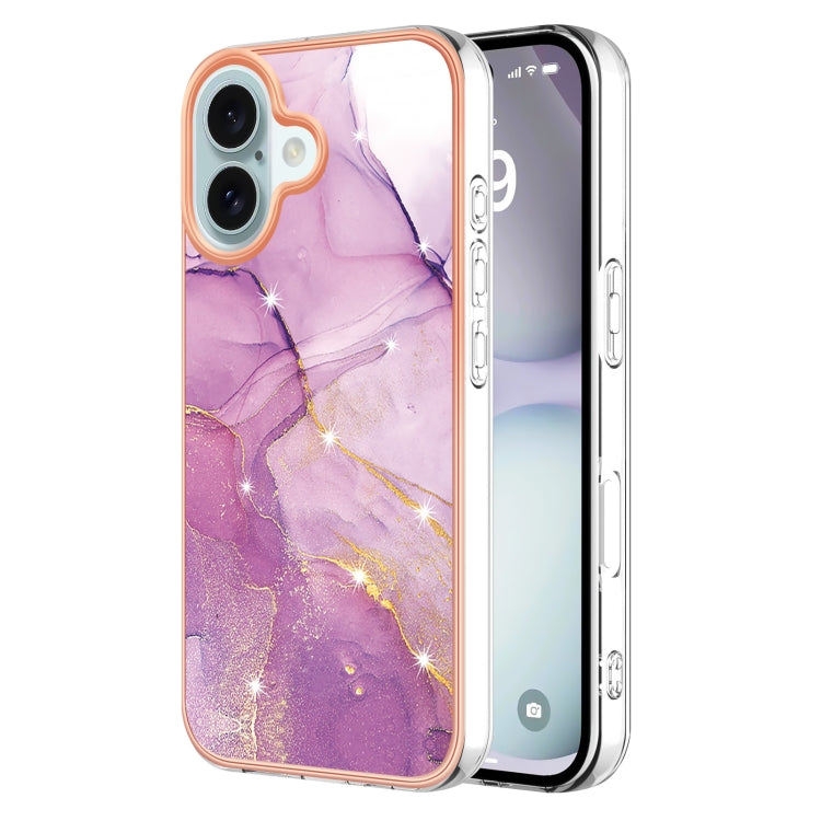 Electroplating Marble Pattern Dual-side IMD TPU Shockproof Phone Case, Series 1