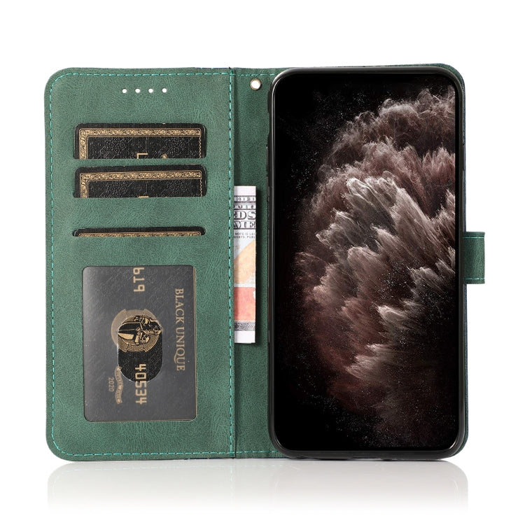Dual-color Stitching Leather Phone Case, For iPhone 15