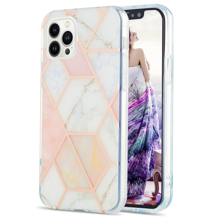 Electroplating Splicing Marble Flower Pattern Dual-side IMD TPU Shockproof Phone Case, Series 1