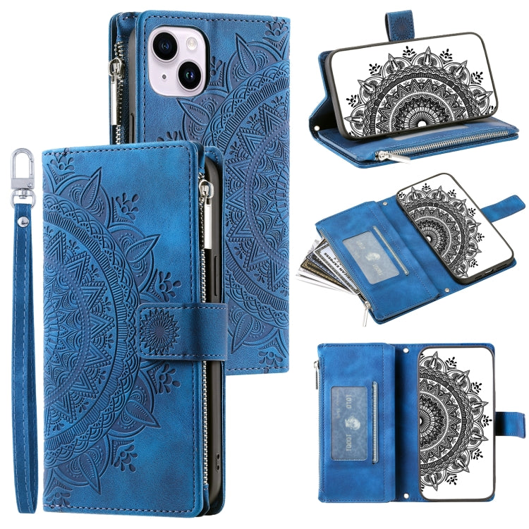 Multi-Card Totem Zipper Leather Phone Case, Series 1