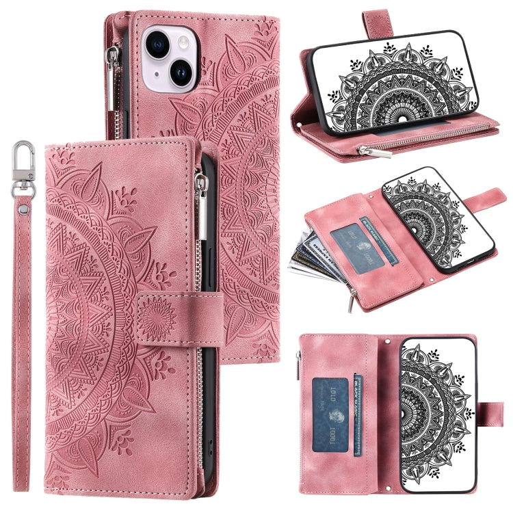 Multi-Card Totem Zipper Leather Phone Case, Series 1