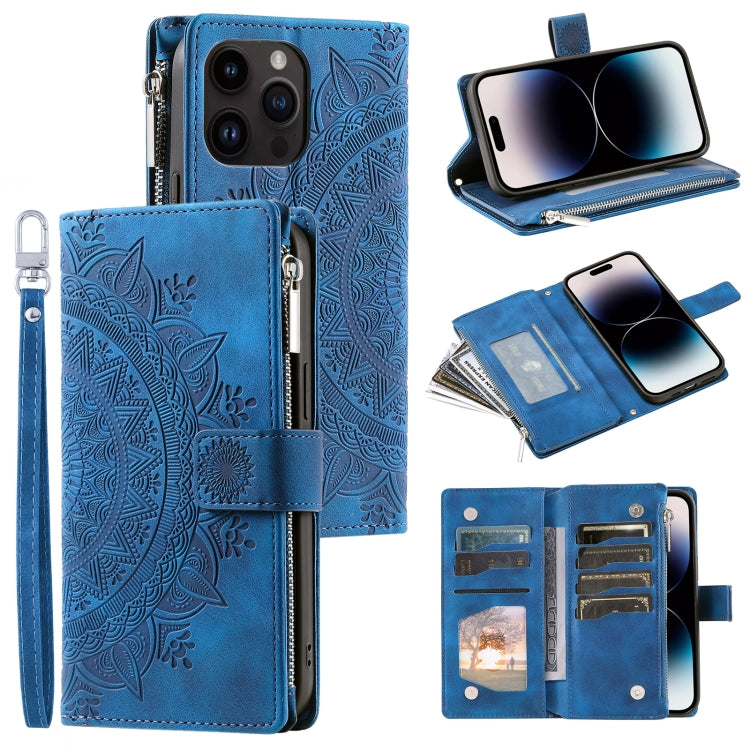 Multi-Card Totem Zipper Leather Phone Case, Series 1