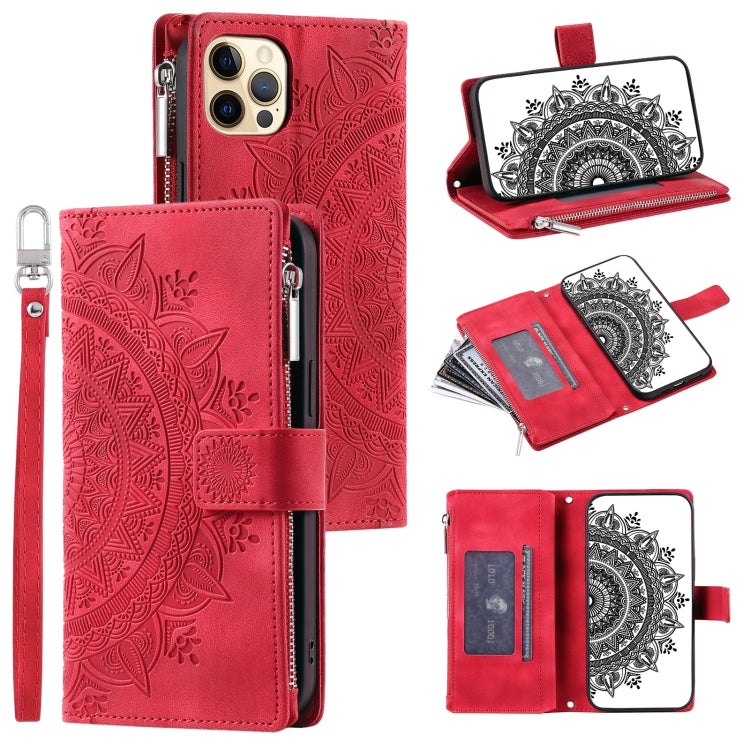 Multi-Card Totem Zipper Leather Phone Case, Series 1