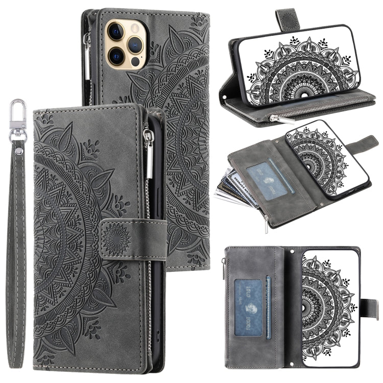 Multi-Card Totem Zipper Leather Phone Case, Series 1