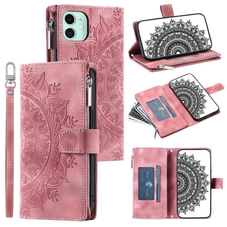 Multi-Card Totem Zipper Leather Phone Case, Series 1