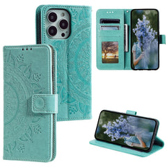 Totem Flower Embossed Leather Phone Case, Series 1