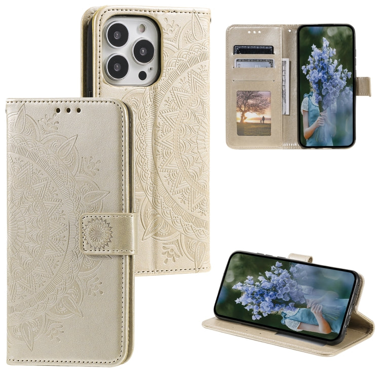 Totem Flower Embossed Leather Phone Case, Series 1