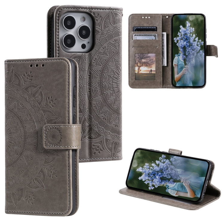 Totem Flower Embossed Leather Phone Case, Series 1