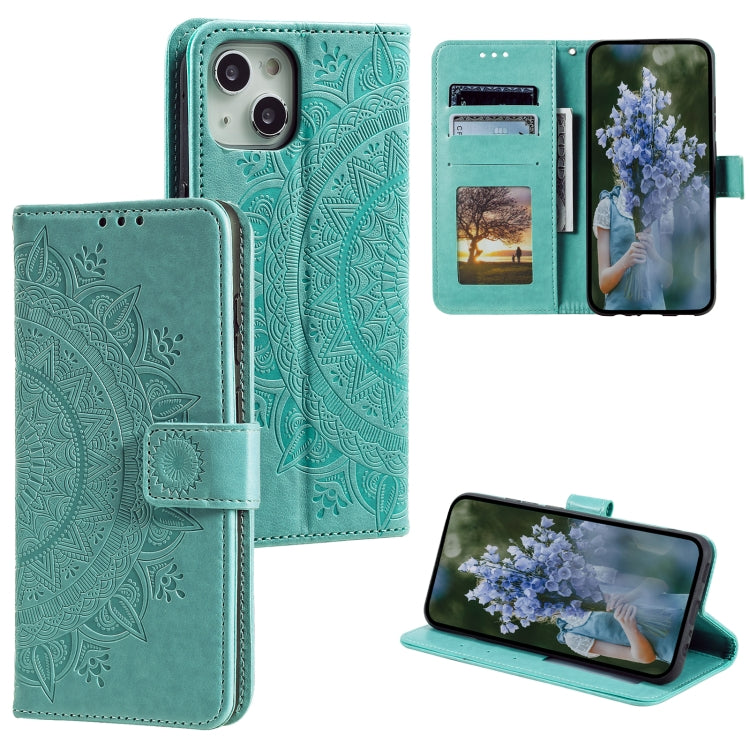 Totem Flower Embossed Leather Phone Case, Series 1