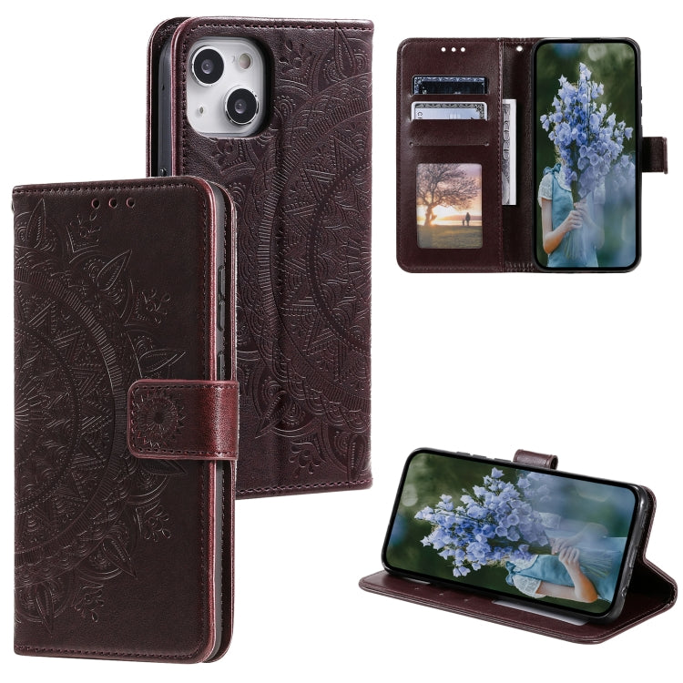 Totem Flower Embossed Leather Phone Case, Series 1