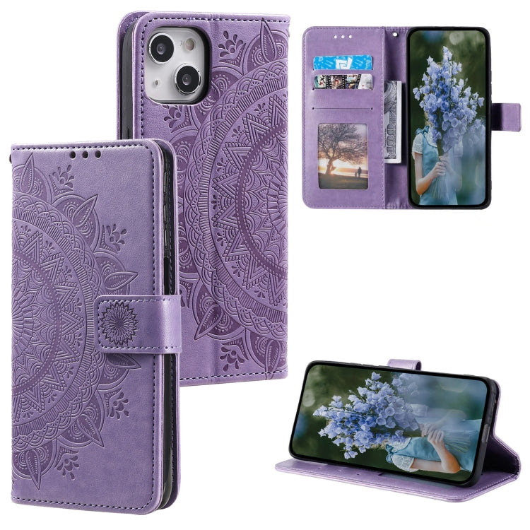 Totem Flower Embossed Leather Phone Case, Series 1