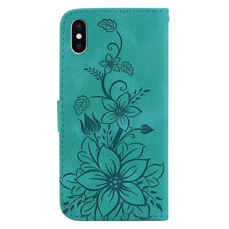 Lily Embossed Leather Phone Case, For iPhone XS / X, For iPhone XR, For iPhone XS Max, For iPhone 8 Plus / 7 Plus