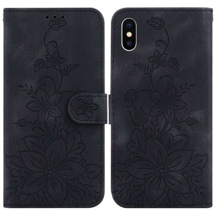 Lily Embossed Leather Phone Case, For iPhone XS / X, For iPhone XR, For iPhone XS Max, For iPhone 8 Plus / 7 Plus