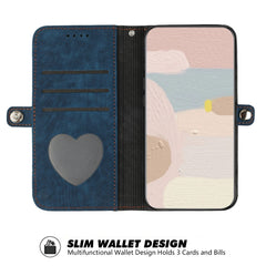 Side Buckle Double Fold Hand Strap Leather Phone Case, For iPhone 15