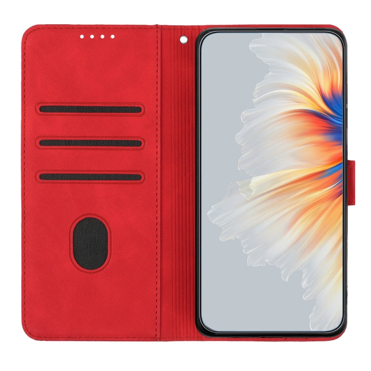 Heart Pattern Skin Feel Leather Phone Case, For iPhone 15