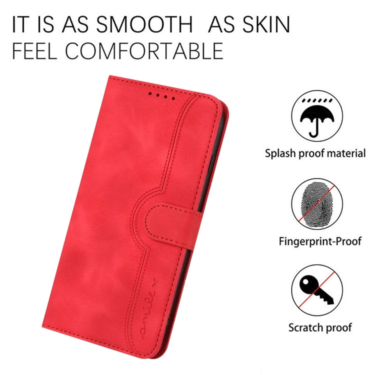 Heart Pattern Skin Feel Leather Phone Case, For iPhone 15