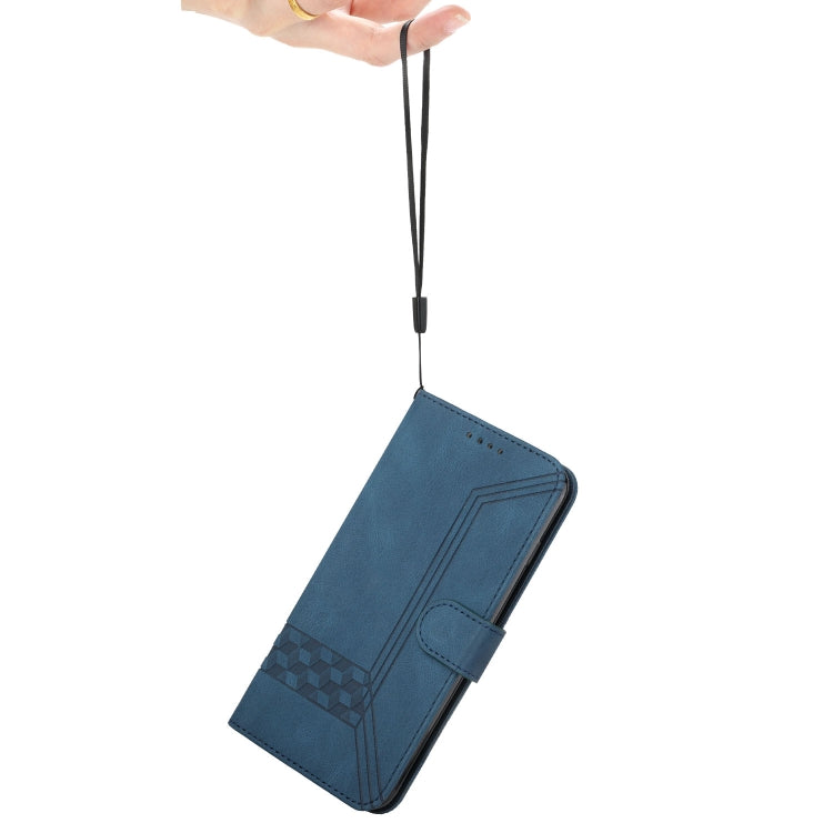 Cubic Skin Feel Flip Leather Phone Case, For iPhone 15