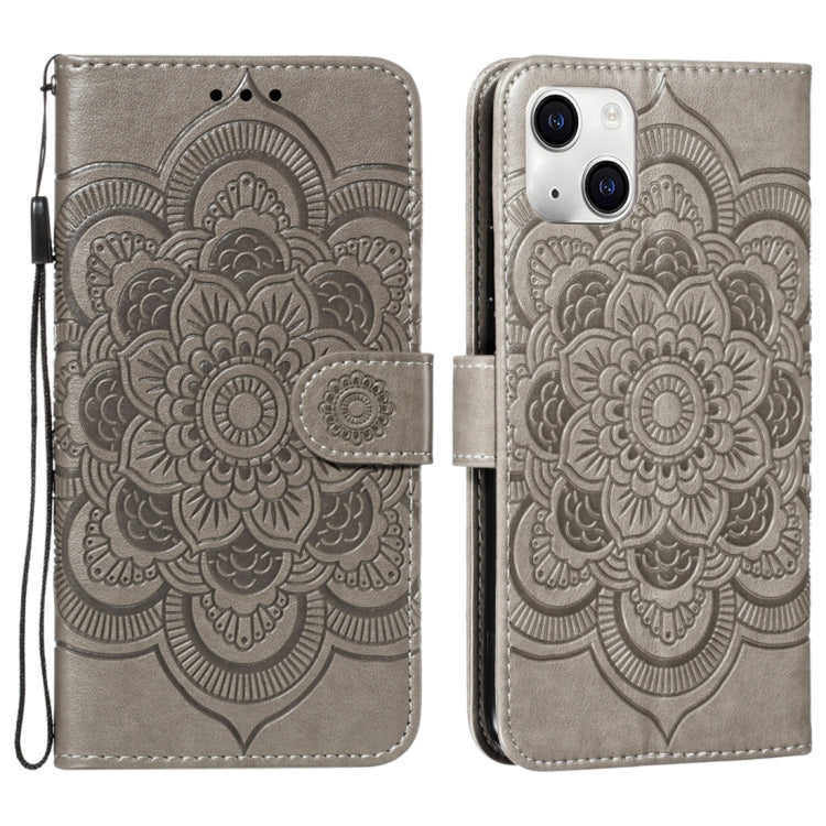 Mandala Embossing Pattern Horizontal Flip Leather Phone Case, For iPhone 15 Plus, For iPhone 15
