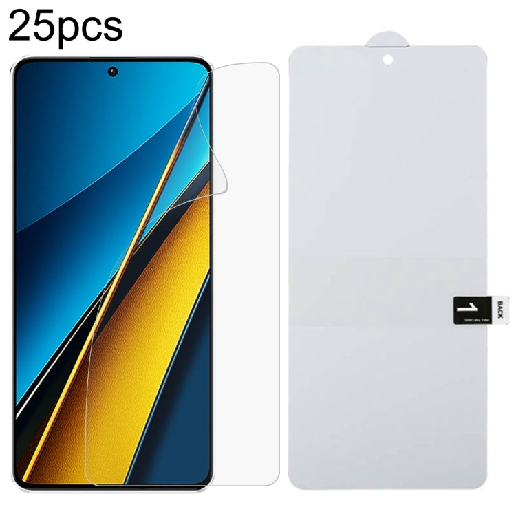 25pcs Full Screen Protector Explosion-proof Hydrogel Film, For Xiaomi Redmi Turbo 4 / Note 14S 4G, For Xiaomi Poco M7 5G, For Xiaomi Poco X7, For Xiaomi Redmi Turbo 4 Pro, For Xiaomi Redmi 14C 5G, For Xiaomi Poco X7 Pro, For Xiaomi Poco M7 Pro 5G������...