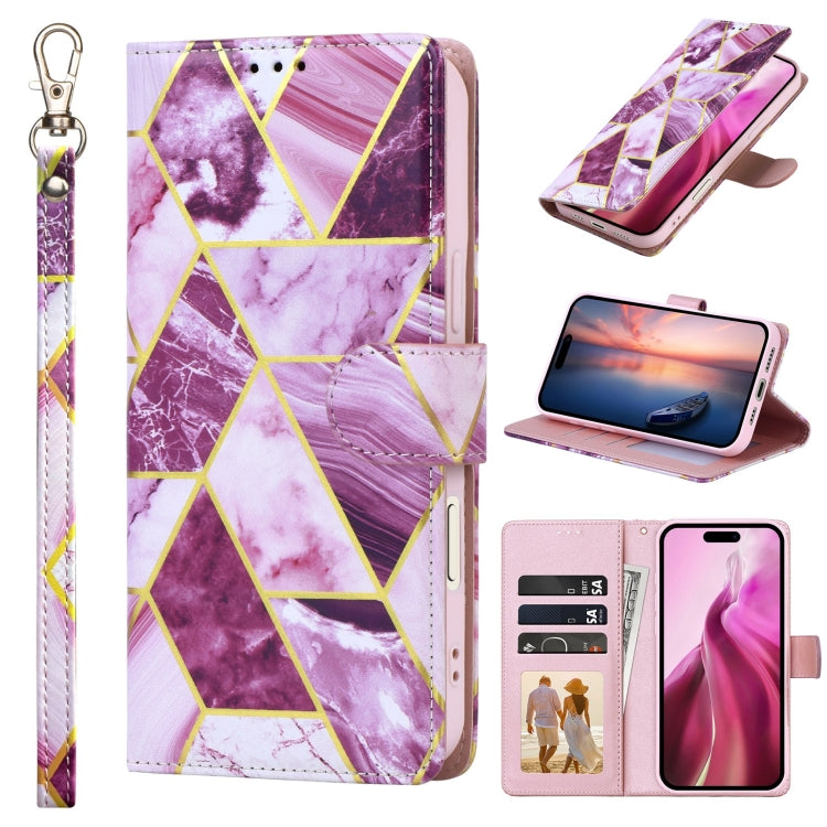 Marble Bronzing Stitching Leather Phone Case, Series 1