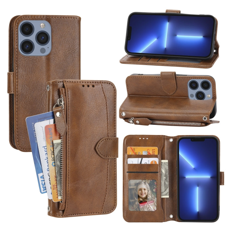 Oil Skin Zipper Wallet Leather Phone Case, Series 1