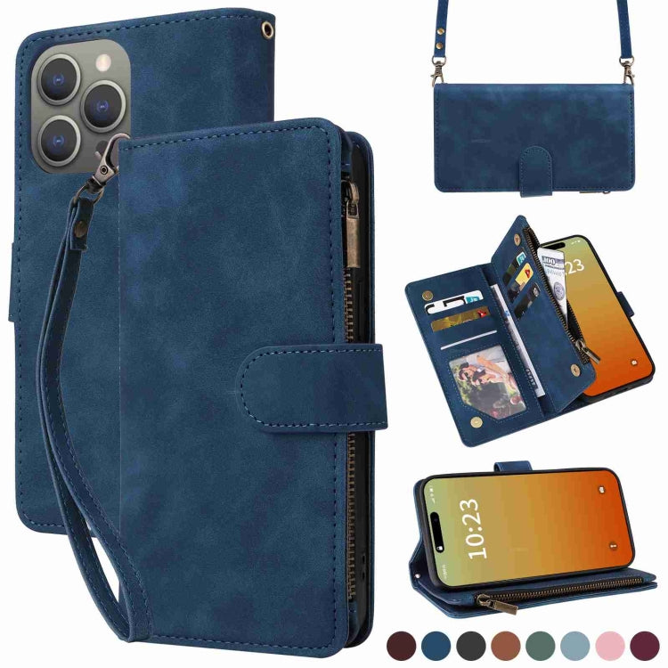 Crossbody Multi-card Slot Wallet Zipper Leather Phone Case, Series 1