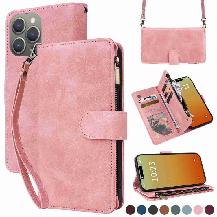 Crossbody Multi-card Slot Wallet Zipper Leather Phone Case, Series 1