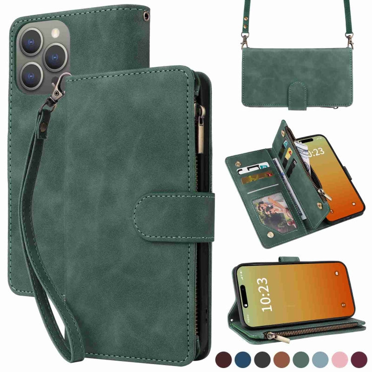 Crossbody Multi-card Slot Wallet Zipper Leather Phone Case, Series 1