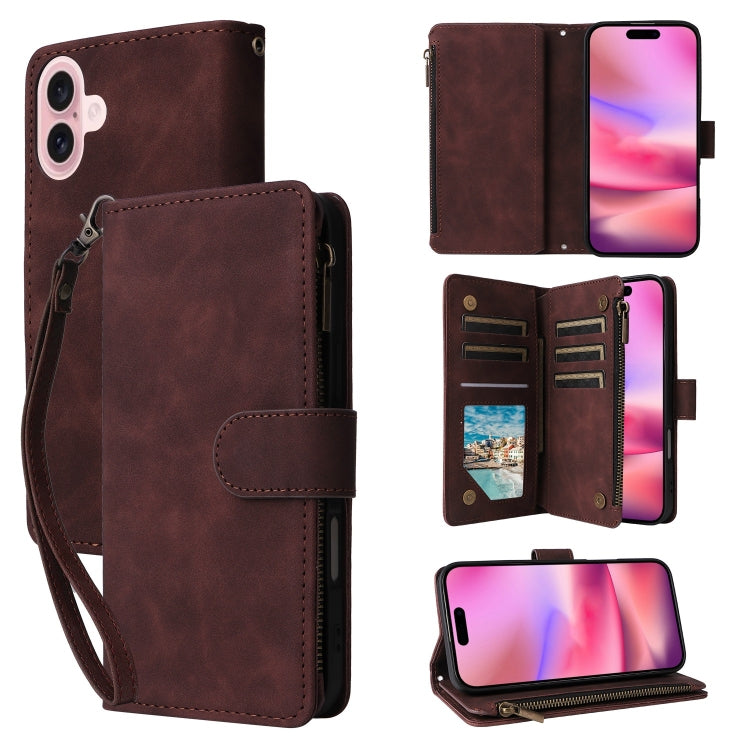 Crossbody Multi-card Slot Wallet Zipper Leather Phone Case, Series 1