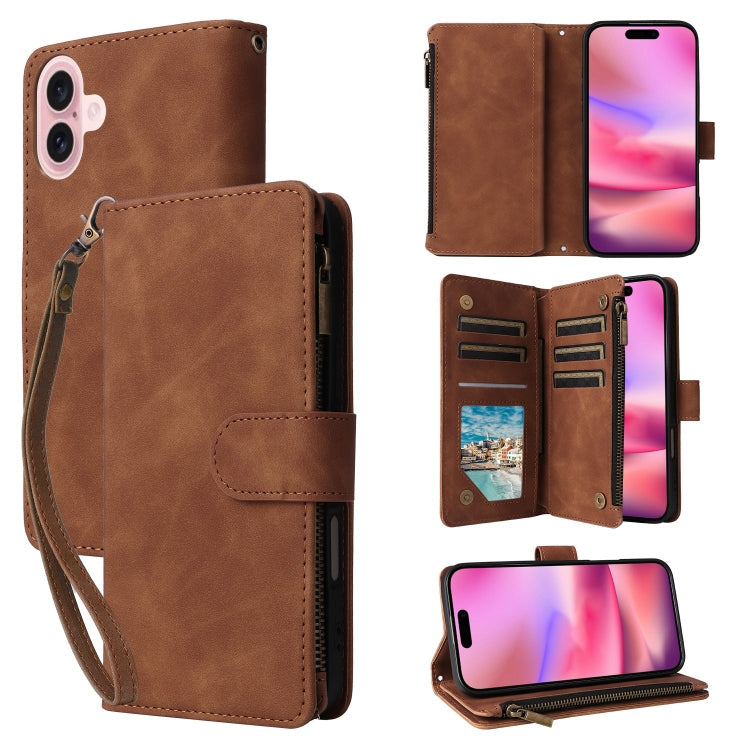 Crossbody Multi-card Slot Wallet Zipper Leather Phone Case, Series 1