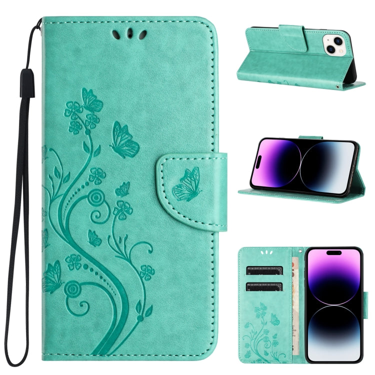 Butterfly Flower Pattern Flip Leather Phone Case, Series 1