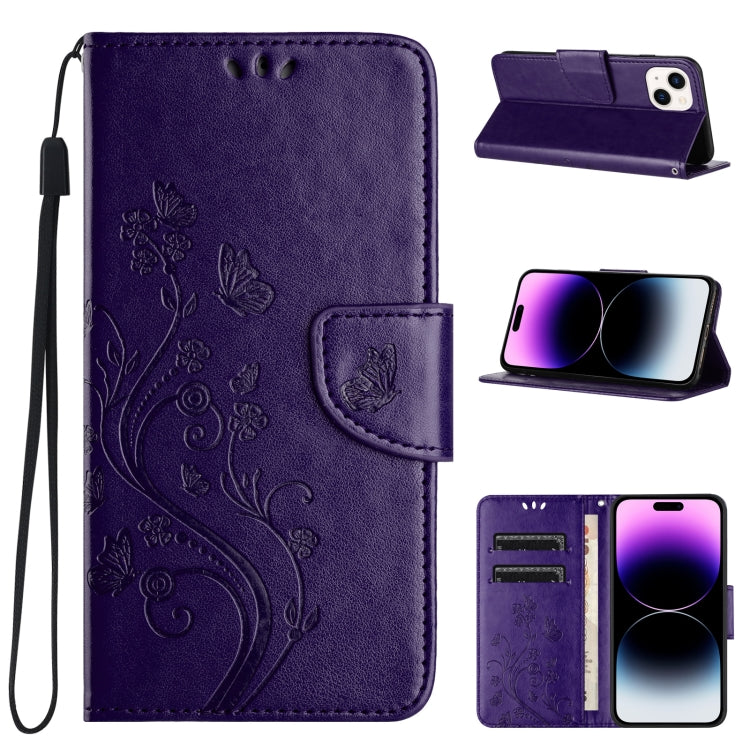 Butterfly Flower Pattern Flip Leather Phone Case, Series 1