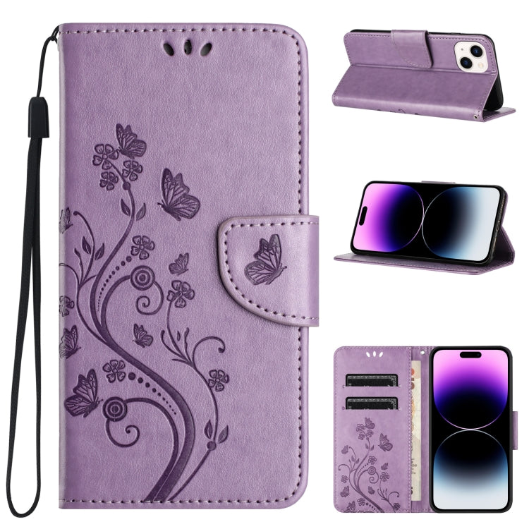 Butterfly Flower Pattern Flip Leather Phone Case, Series 1