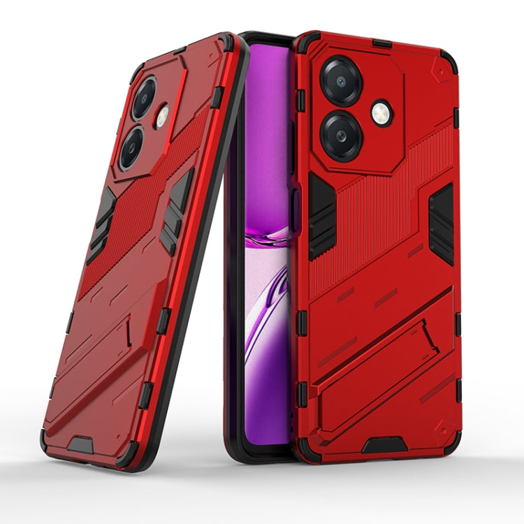 Punk Armor 2 in 1 PC + TPU Phone Case with Holder, For OPPO A3X 5G India, For OPPO Reno12 Pro Global, For OPPO Reno12 Global