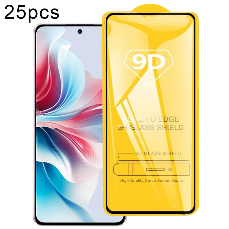 25pcs 9D Full Glue Screen Tempered Glass Film, For OPPO Find X8 / X8s+, For OPPO Reno13 Pro Global, For OPPO Reno13 Global, For OPPO Reno13 F 5G / 4G, For OPPO A80 5G / A3 5G India / 4G / A3x 4G, For OPPO Reno12 F 4G / A3 Energy / F27������������������...