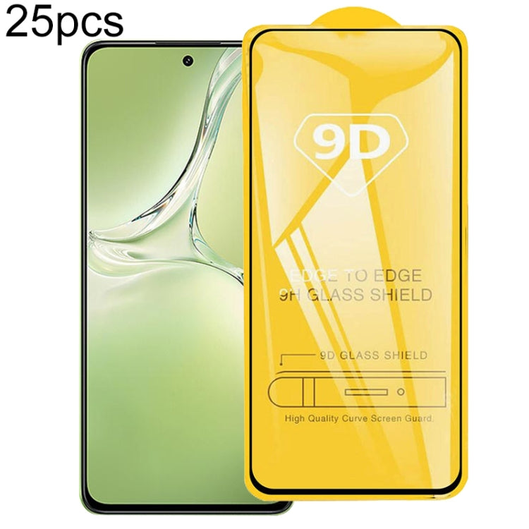 25pcs 9D Full Glue Screen Tempered Glass Film, For OPPO Find X8 / X8s+, For OPPO Reno13 Pro Global, For OPPO Reno13 Global, For OPPO Reno13 F 5G / 4G, For OPPO A80 5G / A3 5G India / 4G / A3x 4G, For OPPO Reno12 F 4G / A3 Energy / F27������������������...