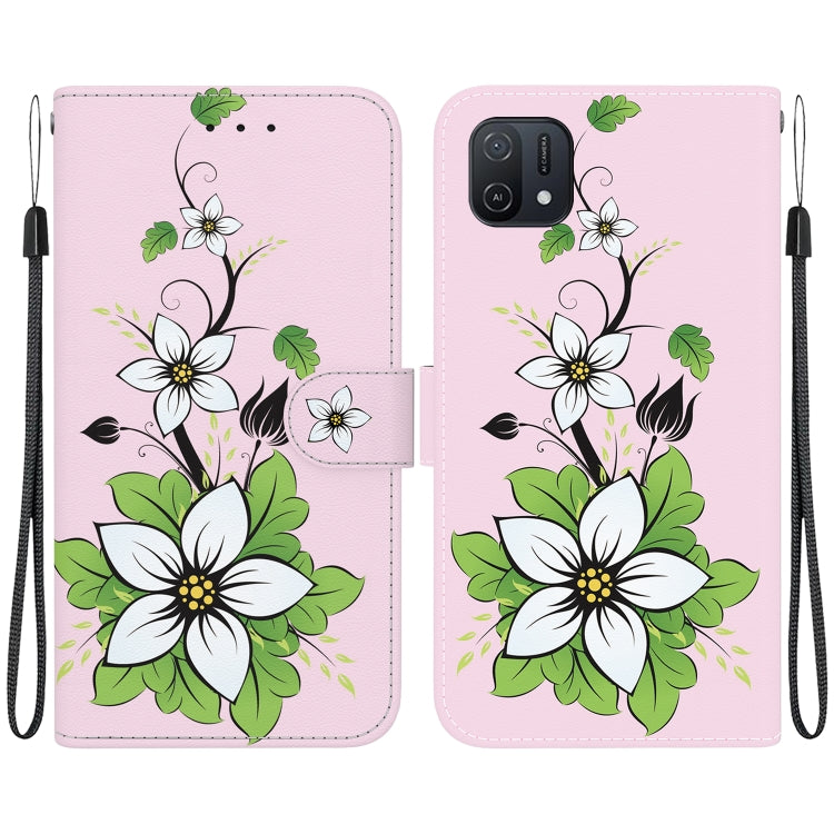 Crystal Texture Colored Drawing Leather Phone Case, For OPPO A16K, For OPPO A55 5G / A55s 5G