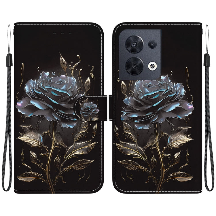 Crystal Texture Colored Drawing Leather Phone Case, For OPPO Reno8 Pro 5G, For OPPO Reno8 5G