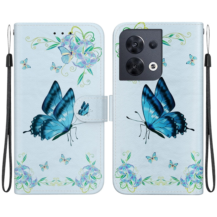 Crystal Texture Colored Drawing Leather Phone Case, For OPPO Reno8 Pro 5G, For OPPO Reno8 5G