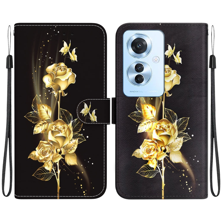 Crystal Texture Colored Drawing Leather Phone Case, For OPPO F25 Pro 5G Global, For OPPO Reno11 F Global