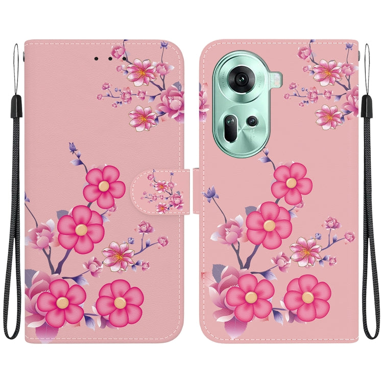 Crystal Texture Colored Drawing Leather Phone Case, For OPPO Reno11 Global, For OPPO Reno11 Pro 5G Global