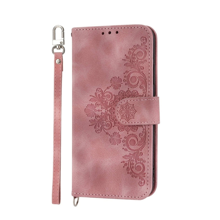 Skin-feel Flowers Embossed Wallet Leather Phone Case, Series 1